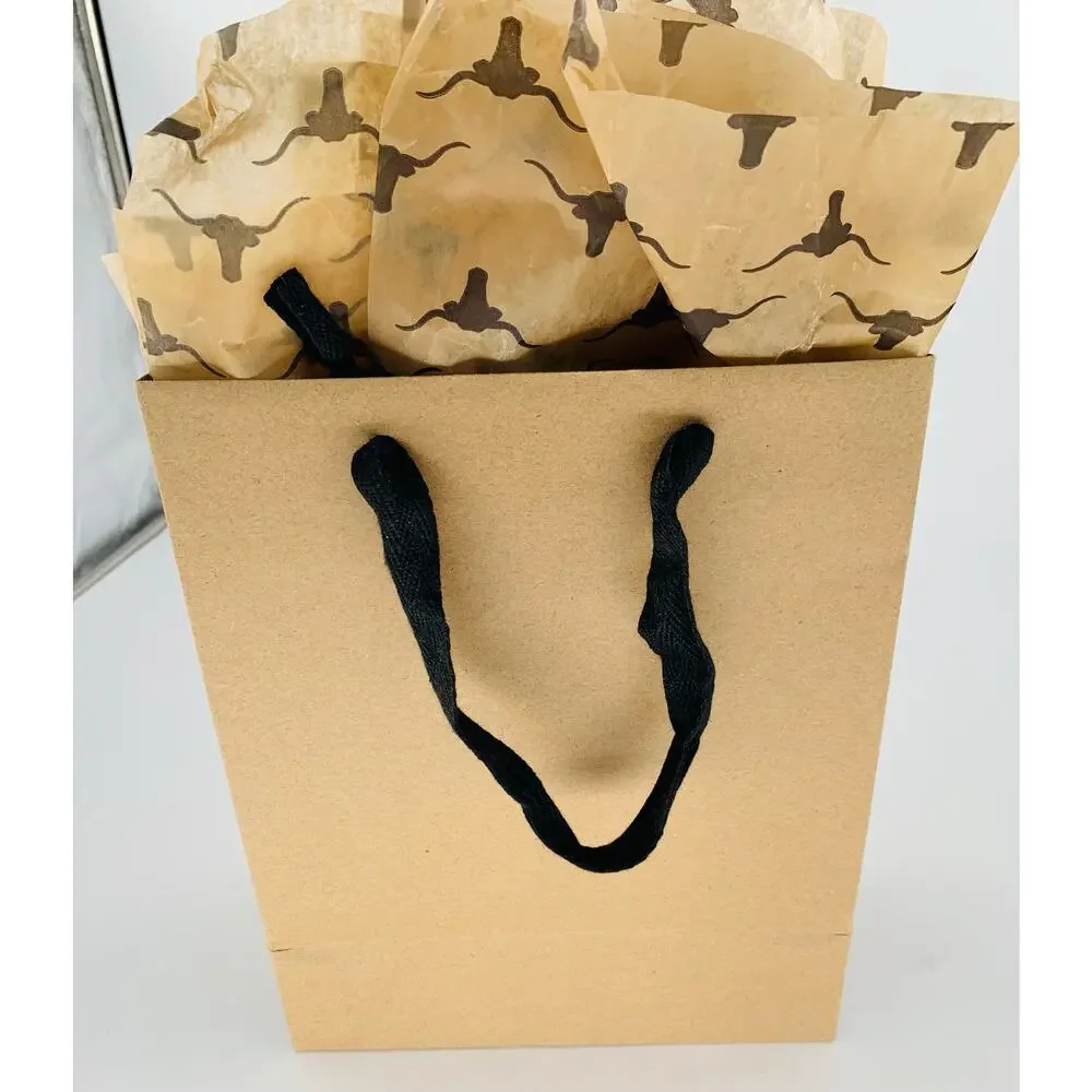 Pioneer Woman Bag Gift Shopping Brown Tissue Paper Cattle Mercantile Handles